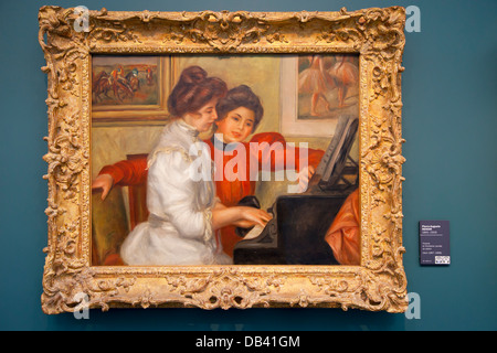 Yvonne et Christine Lerolle au Piano, Gemälde von Renoir auf dem Display an Musee l ' Orangerie, Paris Frankreich Stockfoto