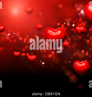 Valentine Herzen Hintergrund. Valentines rot abstrakt Wallpaper Stockfoto