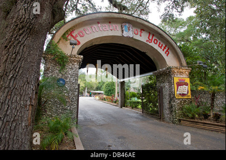 Eingang zum Jungbrunnen, St. Augustine, Florida Stockfoto