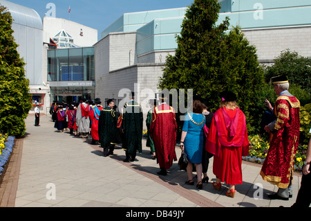 Akademischen Prozession am Abschlusstag, University of Warwick, UK Stockfoto