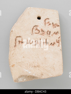 Mumie-Label mit demotischen Inschrift M.80.199.149 Stockfoto