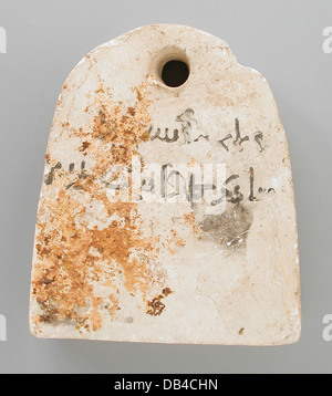Mumie-Label mit demotischen Inschrift M.80.199.158 Stockfoto