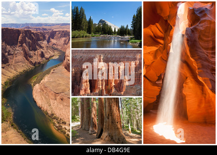 USA Westküste Nationalparks Landschaft collage Stockfoto