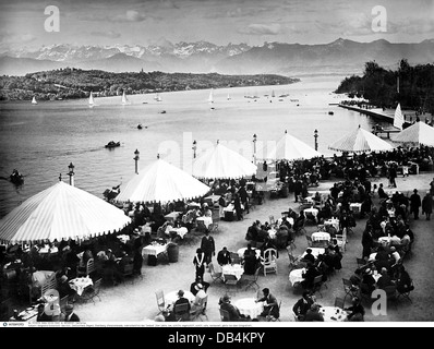 Geographie / Reisen, Deutschland, Bayern, Starnberg, Seepromenade, wohl die 'Undosa', 1920er Jahre, Zusatzrechte-Clearences-nicht vorhanden Stockfoto