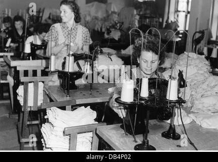 Nachkriegszeit, Menschen, deutsche Arbeiter in Baumwollfabrik, Stockholm, Anfang der 1950er Jahre, Zusatzrechte-Clearences-nicht verfügbar Stockfoto