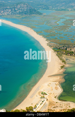 Türkei, Provinz Mugla, Dalyan, Iztuzu Strand (Schildkrötenstrand) und das Schilfgebiet von Dalyan Stockfoto