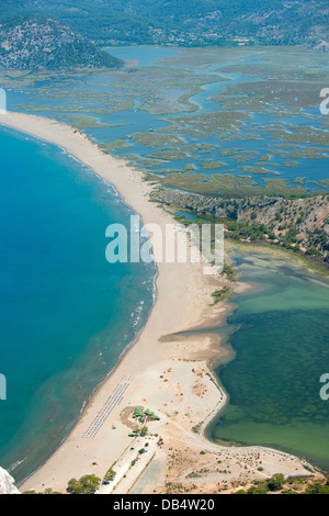 Türkei, Provinz Mugla, Dalyan, Iztuzu Strand (Schildkrötenstrand) und das Schilfgebiet von Dalyan Stockfoto