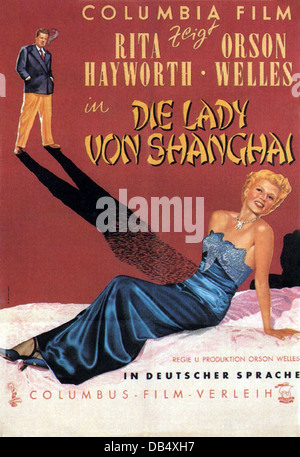 DIE LADY von SHANGHAI Columbia, 1947. Unter der Regie von Orson Welles. Mit Rita Hayworth, Orson Welles deutsche Filmplakat Stockfoto