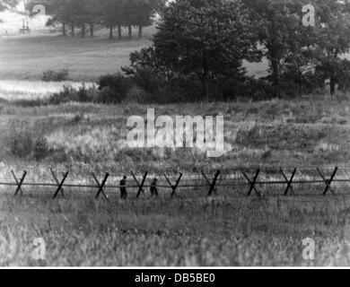 Geographie / Reisen, Deutschland, Grenze zur Tschechoslowakei, Zaun mit Stacheldraht, 1960er, , Zusatz-Rights-Clearences-not available Stockfoto