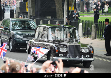 Catherine, Herzogin von Cambridge aka Kate Middleton Ankunft der Hochzeit von Prinz William und Catherine, Herzogin von Cambridge aka Kate Middleton - Westminster Abbey London, England - 29.04.11 Stockfoto
