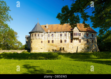 Wasserschloss Irmelshausen, Rhoen Grabfeld District, untere Franken, Bayern, Deutschland Stockfoto