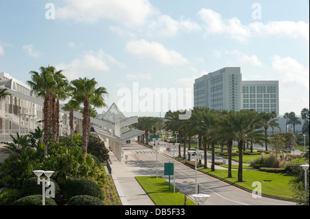 Hilton Hotel und Orange county Convention Center (International Drive) Orlando, Florida. Stockfoto