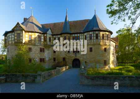 Wasserschloss Irmelshausen, Rhoen Grabfeld District, untere Franken, Bayern, Deutschland Stockfoto