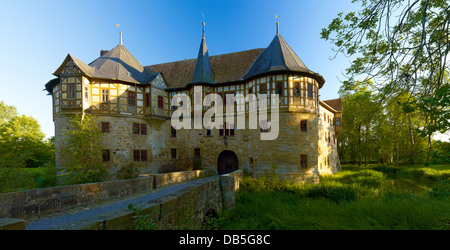 Wasserschloss Irmelshausen, Rhoen Grabfeld District, untere Franken, Bayern, Deutschland Stockfoto