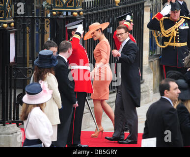 Daniel Westling und Prinzessin VIctoria von Schweden die Hochzeit von Prinz William und Catherine Middleton - Westminster Abbey London, England - 29.04.11 Stockfoto