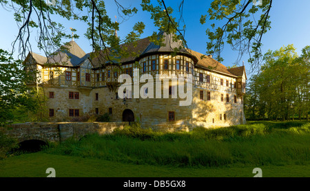 Wasserschloss Irmelshausen, Rhoen Grabfeld District, untere Franken, Bayern, Deutschland Stockfoto