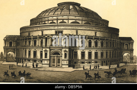 Geographie / Reisen, Großbritannien, London, Albert Hall, Lithographie ab ca. 1890, Additional-Rights-Clearences-not available Stockfoto