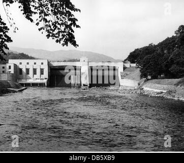 Geographie / Reisen, Großbritannien, Industrie, Wasserkraftwerk, Pitlochry, 1960er, 1960er, 1960er, 20. Jahrhundert, historisch, Europa, Westeuropa, Schottland, Perthshire, Energie, Wasserkraft, Wehr, Wehre, Zusatzrechte-Clearences-nicht vorhanden Stockfoto