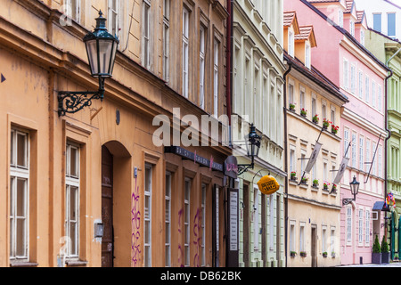 Hastalska Straße in der Josefstadt (Josefov) oder jüdische Viertel der Altstadt von Prag. Stockfoto