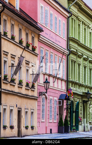 Hastalska Straße in der Josefstadt (Josefov) oder jüdische Viertel der Altstadt von Prag. Stockfoto