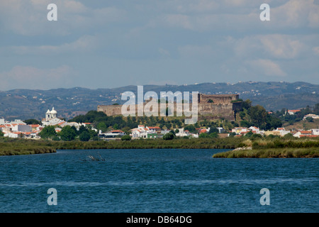 Im 12. Jahrhundert Ritter Templer Burg von Castro Marim, Algarve, Portugal. Stockfoto