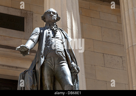 George Washington-Statue vor der New York Stock Exchange Stockfoto