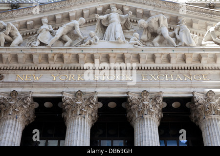 Fassade von der New York Stock Exchange Stockfoto