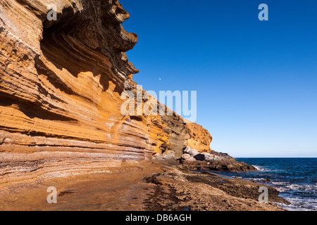 Versteinerte Dünen in der Nähe von Costa del Silencio, Teneriffa, Kanarische Inseln, Spanien Stockfoto