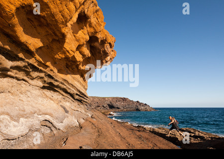 Versteinerte Dünen in der Nähe von Costa del Silencio, Teneriffa, Kanarische Inseln, Spanien Stockfoto