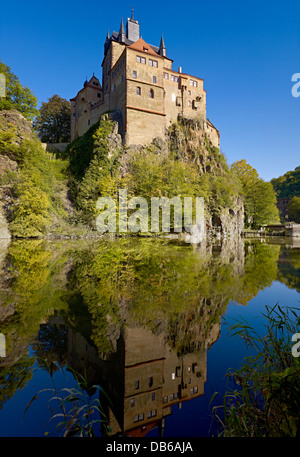 Burg Kriebstein im Fluss Tal der Zschopau, Sachsen, Deutschland Stockfoto