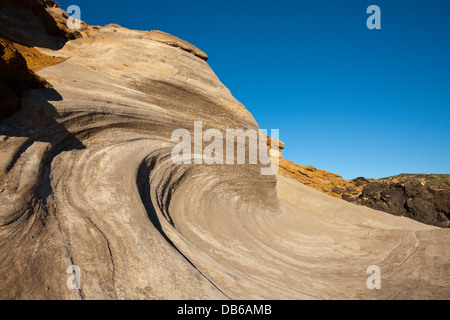 Versteinerte Dünen in der Nähe von Costa del Silencio, Teneriffa, Kanarische Inseln, Spanien Stockfoto