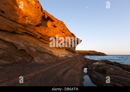 Versteinerte Dünen in der Nähe von Costa del Silencio, Teneriffa, Kanarische Inseln, Spanien Stockfoto