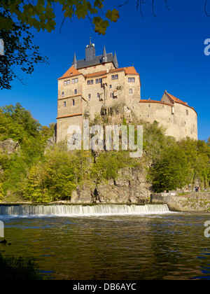 Burg Kriebstein im Fluss Tal der Zschopau, Sachsen, Deutschland Stockfoto