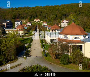 Zentrale Achse in Richtung Fürstenhof Palast, Staatsbad Bad Brueckenau, Bad Kissingen District, untere Franken, Bayern, Deutschland Stockfoto