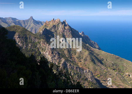 Kliffküste am nördlichen Anaga-Gebirge, Teneriffa, Kanarische Inseln, Spanien Stockfoto