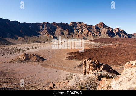 Blick von Roques de Garcia, die Canadas am Nationalpark Teide, Teneriffa, Kanarische Inseln, Spanien Stockfoto