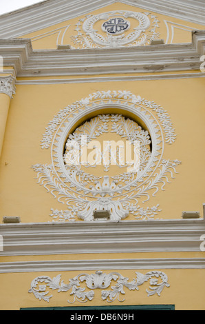 China, Macau, Santa Domingo Square, St. Dominic Kirche. Äußeren architektonischen Detail. Stockfoto