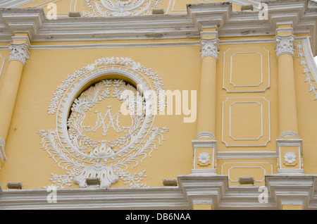 China, Macau, Santa Domingo Square, St. Dominic Kirche. Äußeren architektonischen Detail. Stockfoto