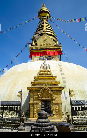 Swayambhunath Stupa oder Affentempel im Tal von Kathmandu, Nepal Stockfoto