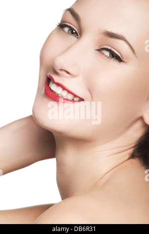 Beauty Portrait ein weibliches Modell lächelnd Stockfoto