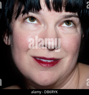 Close-up Portrait einer Frau blickte. Stockfoto