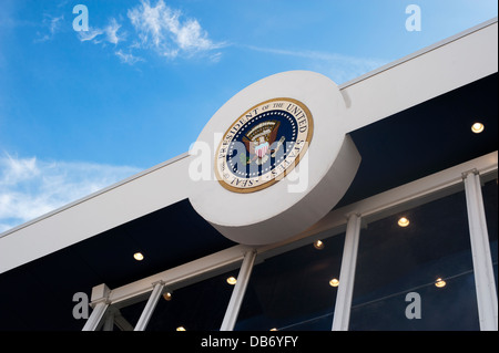 United States Presidential Inauguration anzeigen Stand mit Presidential Dichtung, in Washington DC. Stockfoto