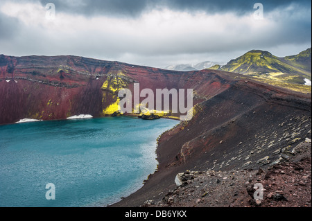 Beschreibung Kratersee, Landmannalaugar, Island Stockfoto