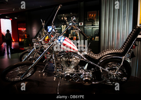 Easy Rider-Chopper im Harley Davidson Museum, Milwaukee Wisconsin Stockfoto