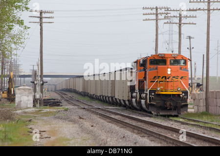 BNSF Kohlezug in Gainesville, Texas USA Stockfoto