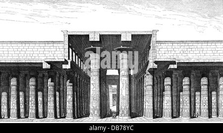 Geographie / Reisen, Ägypten, Karnak, Tempel des Amun, Rekonstruktion, Innenansicht, große Säulenhalle, 13. Jahrhundert v. Chr., Holzstich nach Charles Chipiez, Ende des 19. Jahrhunderts, Tempel, Tempel, Architektur, Gebäude, Gebäude, Neues Königreich, Oberägypten, Afrika, Nordafrika, Nordafrika, Vorgeschichte, prähistorische Zeiten, Theben, Hypotyle, Spalte, Säulen, Halle, Hallen, historisch, Antike Welt, zusätzliche-Rechte-Clearences-nicht vorhanden Stockfoto