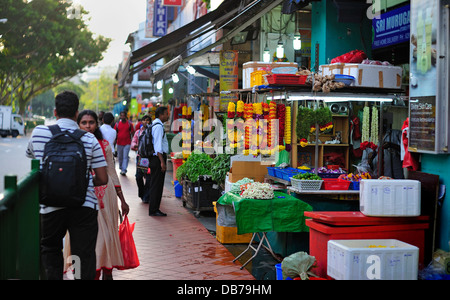 Am Nachmittag in Buffalo Road wenig Indien Singapur Stockfoto