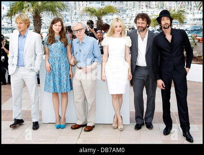 Owen Wilson, Lea Seydoux, Woody Allen, Rachel McAdams, Michael Sheen und Adrien Brody Cannes International Film Festival 2011 - Tag 1 - Midnight In Paris - Photocall Cannes, Frankreich - 11.05.11 Stockfoto