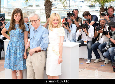 Lea Seydoux, Woody Allen und Rachel McAdams Cannes International Film Festival 2011 - Tag 1 - Midnight In Paris - Fototermin Cannes, Frankreich - 11.05.11 Stockfoto