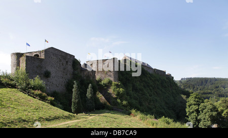 Bouillon Schloss. mittelalterliche Burg in der Stadt Bouillon in der Provinz Luxemburg, Belgien Stockfoto